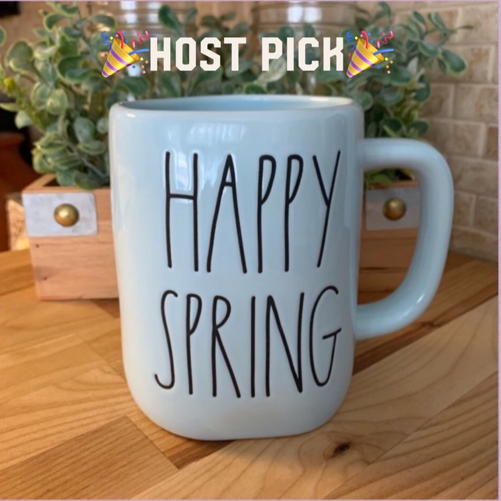 Rae Dunn “HAPPY SPRING” LL Blue Ceramic Mug NWT